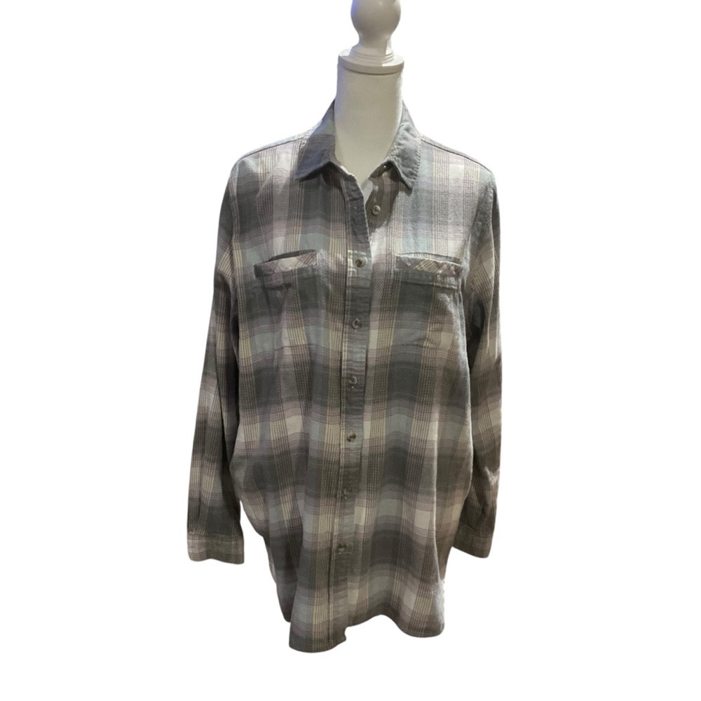 BDG Gray Plaid Button Down Shirt Size Small